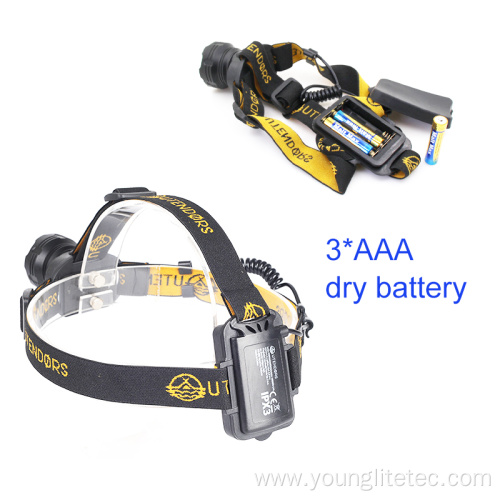 aluminium dry battery outdoor night sports LED headlight